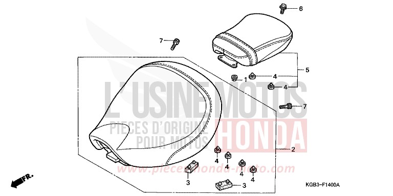 SITZ von Shadow VT125C FUTURE GRAY METALLIC (NH398) von 1999